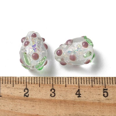 Handmade Foil Lampwork Bumpy Beads Strands FOIL-Z001-05B-1
