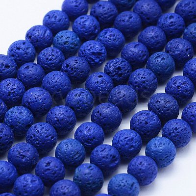 Natural Lava Rock Beads Strands G-F531-10mm-G-1