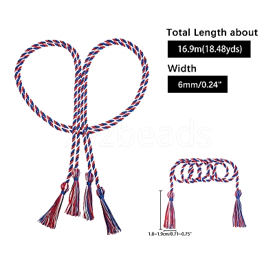 Polyester Graduation Honor Rope AJEW-NB0001-60-1