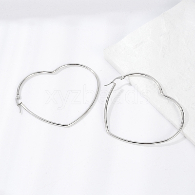 Tarnish Resistant 201 Stainless Steel Hoop Earrings LS-EJEW-A052-09C-1