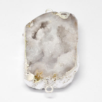 Electroplated Natural & Dyed Druzy Agate Links connectors G-N0168-009-1