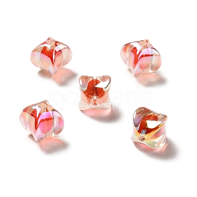 Two Tone UV Plating Rainbow Iridescent Acrylic Beads TACR-D010-04F-1