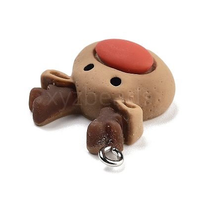 Christmas Theme Opaque Resin Pendants RESI-F054-B06-1