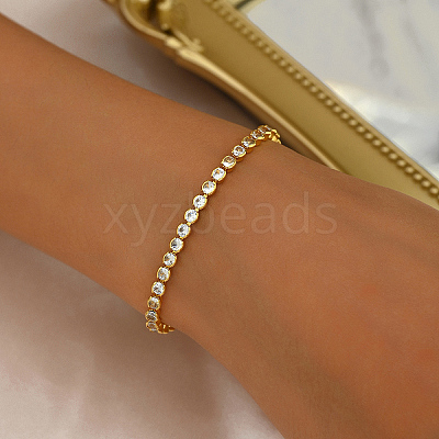 Minimalist Brass Pave Cubic Zirconia Tennis Bracelets for Women YE4484-1-1