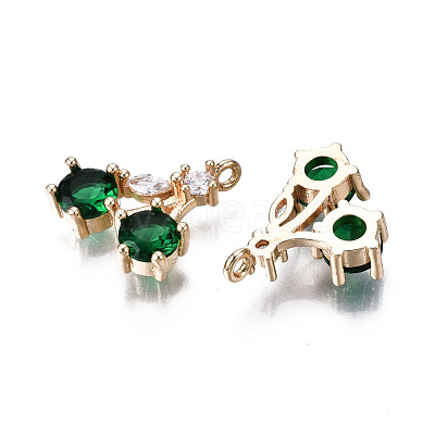 Brass Micro Pave Clear Cubic Zirconia Charms KK-S359-103-A02-RS-1