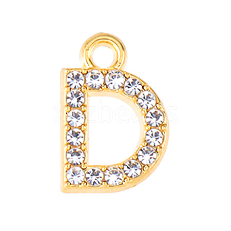 Golden Tone Alloy Rhinestone Pendants PW-WGCC773-04-1