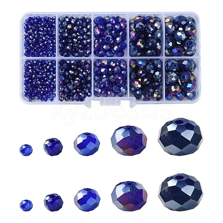 Electroplate Glass Beads Strands EGLA-YW0003-87G-1