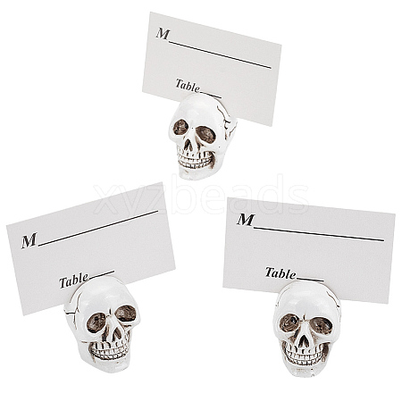Skull Resin Name Card Holder DIY-WH0430-814-1