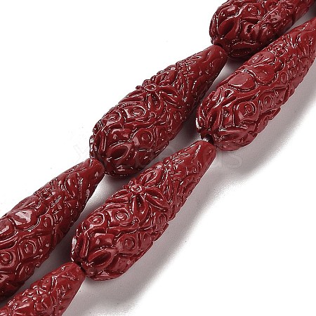 Synthetic Coral Carved Beads Strands CORA-C003-09A-02-1