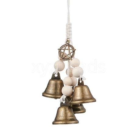 Iron Bell Pendant Decoration HJEW-JM02255-1