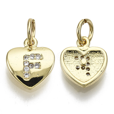 Brass Micro Pave Clear Cubic Zirconia Charms KK-N227-34F-NF-1