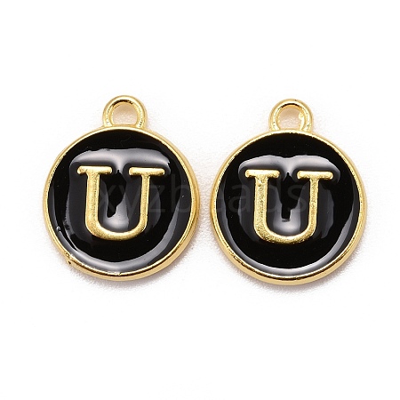 Golden Plated Alloy Charms LS-ENAM-S118-02U-1