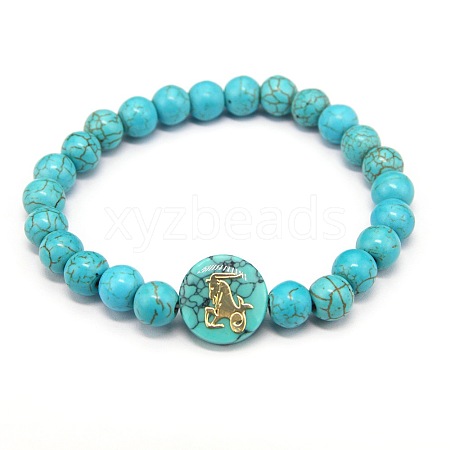 Minimalist European Style Constellation Synthetic Turquoise Beaded Stretch Bracelets for Women XC6059-10-1