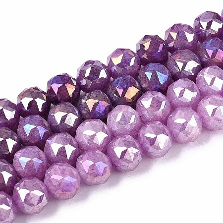Anti-Tarnish Electroplate Glass Beads Strands GLAA-N064-10mm-07-1