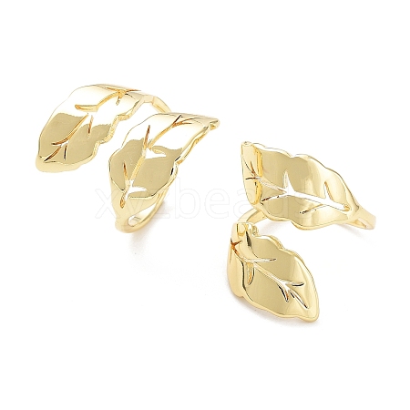 Brass Open Cuff Rings X-RJEW-D016-04G-1