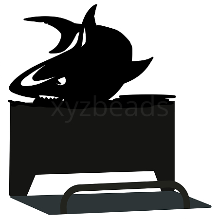 Shark Pattern Iron Name Card Holder AJEW-WH0246-004-1