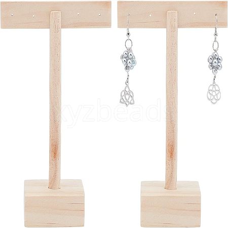 Fingerinspire 2 Sets Wood Jewelry Earring Displays EDIS-FG0001-47-1