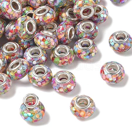 Transparent Resin Rondelle European Beads RESI-S023-20-1