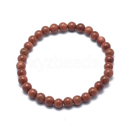 Synthetic Goldstone Bead Stretch Bracelets X-BJEW-K212-B-002-1