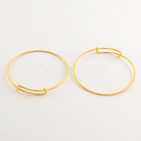 Adjustable Brass Expandable Bangle Making BJEW-R032-G-1