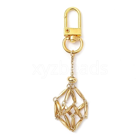 304 Stainless Steel Empty Stone Holder Chain Pouch Pendant Decorations HJEW-JM01885-02-1