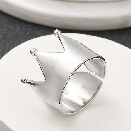 304 Stainless Steel Open Cuff Ring for Women RJEW-M025-04P-1