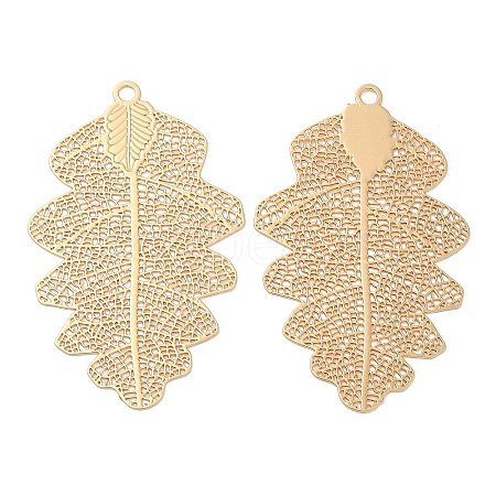 Long-Lasting Plated Brass Filigree Pendants KK-K336-09KCG-1