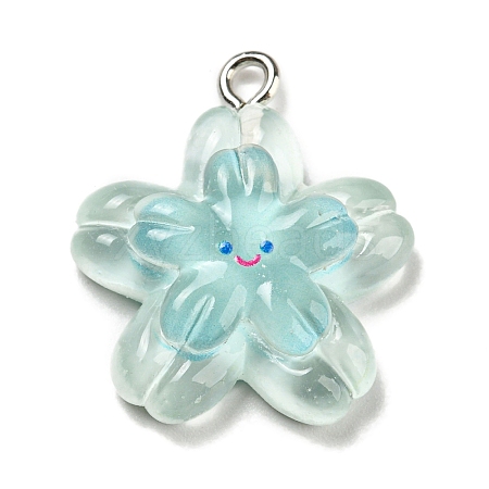 Translucent Resin Pendants RESI-G078-01C-1