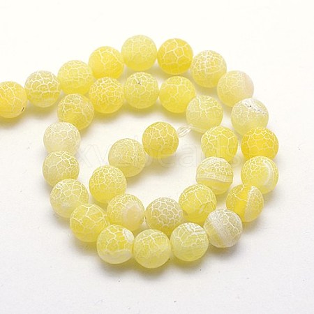 Natural Crackle Agate Beads Strands X-G-G055-6mm-6-1