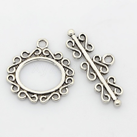 Tibetan Style Alloy Ring Toggle Clasps PALLOY-J471-17AS-1