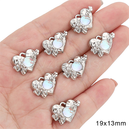 Platinum Alloy Resin Rhinestone Pendants PW-WGBD34C-12-1