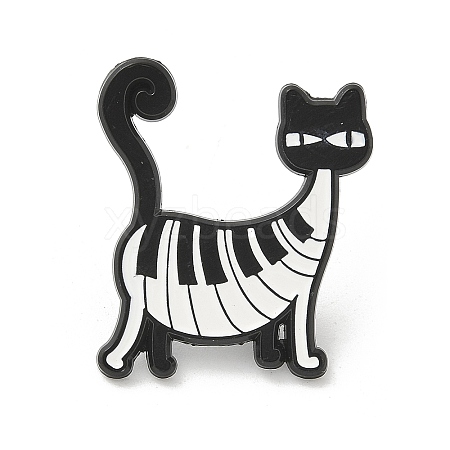 Cat with Musical Note Enamel Pins JEWB-Q008-03A-1