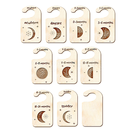 Wood Baby Closet Size Dividers AJEW-WH0352-004-1