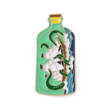 Bottle with Sailboat Enamel Pins JEWB-S042-02C-KCG-1