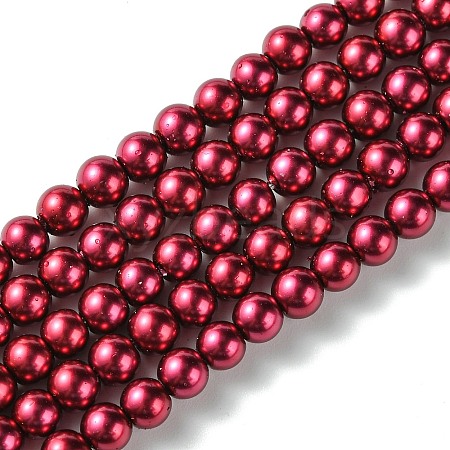 Eco-Friendly Dyed Glass Pearl Beads Strands HY-A008-5mm-RB084-1