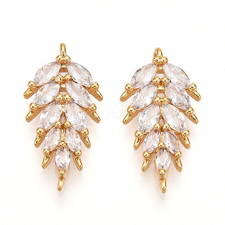 Brass Micro Pave Cubic Zirconia Pendants X1-KK-N261-95B-G-1