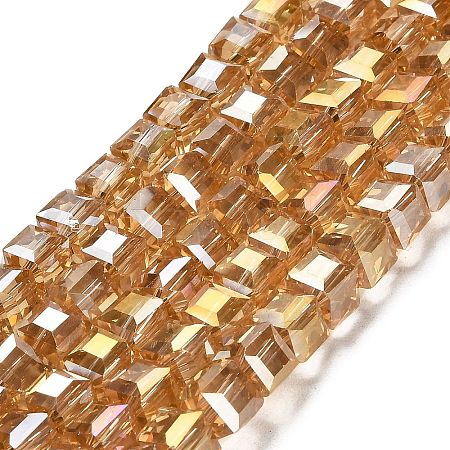 Electroplate Glass Beads Strands EGLA-D018-8x8mm-49-1