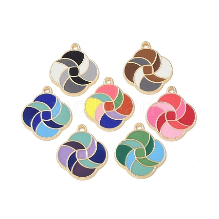 Rack Plating Alloy Enamel Pendants FIND-I038-06-1