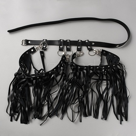 Imitation Leather Tassel Chain Belt AJEW-WH20006-20-1