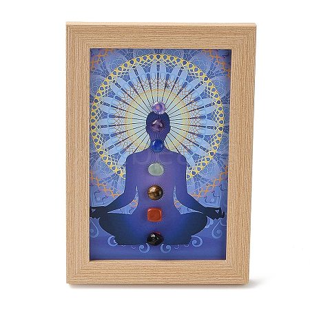 Yoga Gemstone Chakra Picture Frame Stand DJEW-F021-05D-1