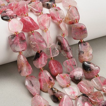 Raw Rough Natural Thulite Beads Strands G-A322-C14-01-1