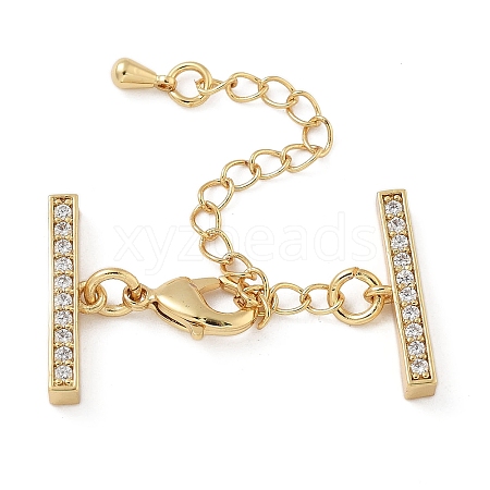 Rack Plating Brass Micro Pave Cubic Zirconia Chain Extender KK-A234-029B-G-1