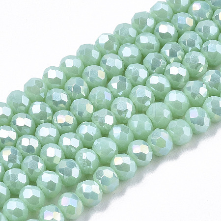 Electroplate Glass Beads Strands EGLA-A034-P8mm-B16-1