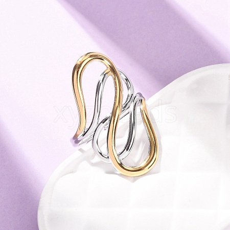 304 Stainless Steel Open Cuff Rings for Women RJEW-K321-01I-1