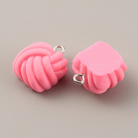 Opaque Resin Pendants RESI-WH0029-24P-05-1