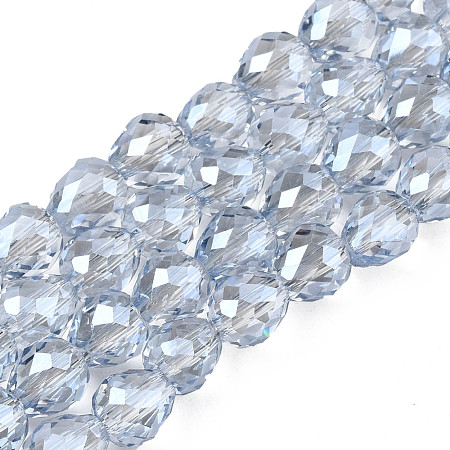 Electroplate Transparent Glass Beads Strands EGLA-N002-26-F01-1