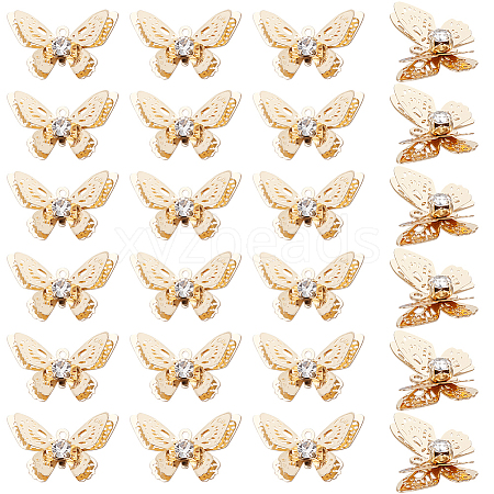 24Pcs Brass Micro Pave Cubic Zirconia Charms KK-BC0014-45B-1