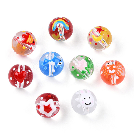 Transparent Handmade Lampwork Beads LAMP-T011-18A-1