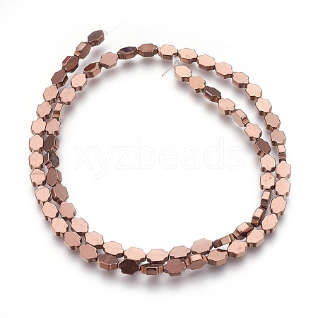 Electroplated Non-magnetic Synthetic Hematite Beads Strands G-P392-D07-1