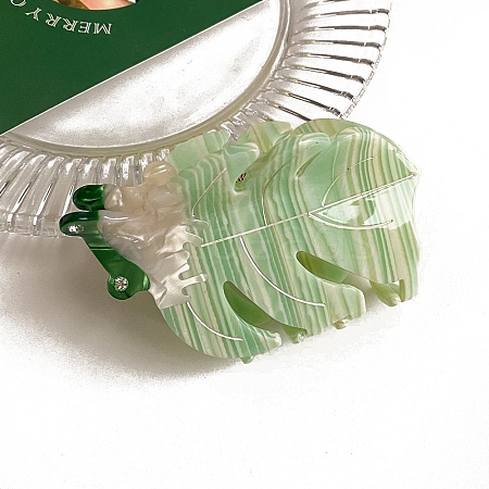 Leaf Cellulose Acetate Claw Hair Clips PW-WG770E1-03-1